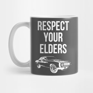 respect your elder vintage car Mug